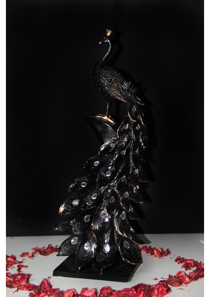 Dekoratif Beyaz Dikey Tavuskuşu Biblo Döküm Polyester Hediyelik Biblo indirimleri