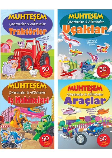 Muhteşem Çıkartmalar Araçlar (4 Kitap)