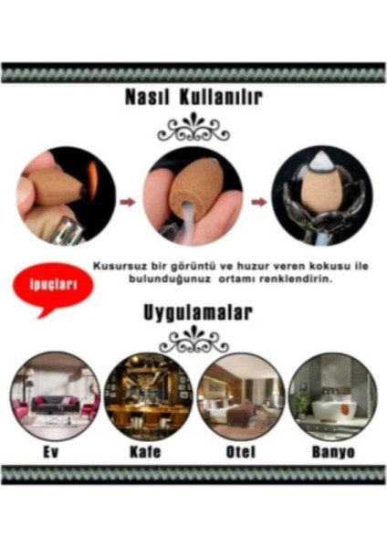 Ardin Altın Eskitme Yaprak Geri Akış Tütsüsü