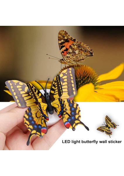 Ev Dekorasyon 3D 2 Katmanlı Işıklı LED Pvc Kelebek 10'lu Duvar Süsleme fiyatları