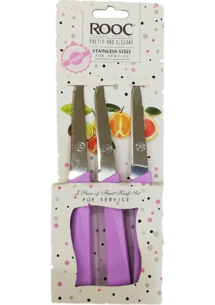 3'lü Mor Bıçak Takımı