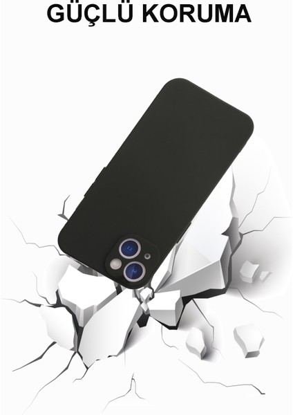 Caseworld Apple iPhone 13 Kapak Mat Siyah Yumuşak Silikon Kılıf