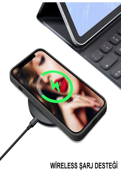 Caseworld Apple iPhone 13 Kapak Mat Siyah Yumuşak Silikon Kılıf