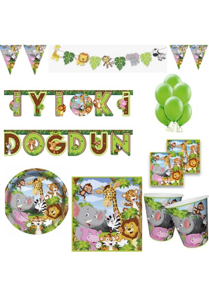 Safari Partisi 8 Kişilik Doğum Günü Parti Seti