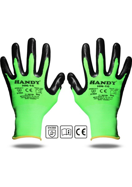 Handy Hn-16 Nitril Kaplama Iş Eldiveni Sanayi Inşaat Usta Eldiven 10/xl (1 Çift)