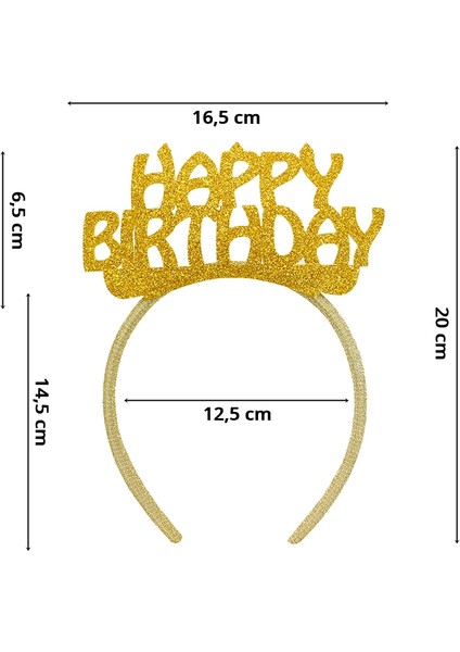 Happy Birthday Taç - Altın