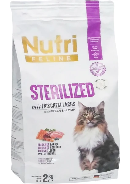 Nutri Feline Sterilized Somon Etli  Nutri Feline Kedi Maması 2 kg + Kürek