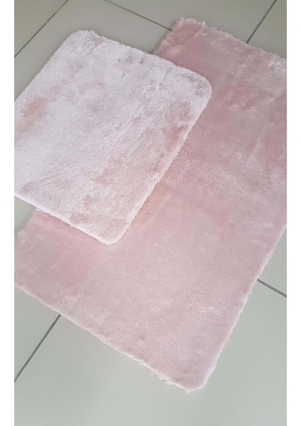 Puffy Kaydırmaz Tabanlı 2'li Banyo Paspas Takımı Pudra fırsatları