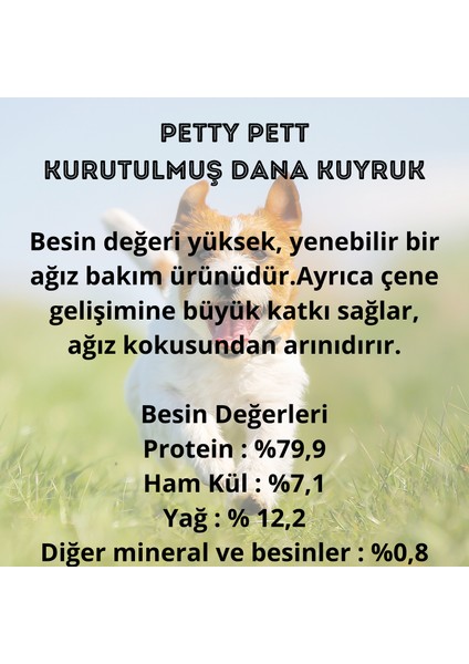 Organik Dana Kuyruk, Ödül Maması, Çiğneme Kemiği, Ağız Bakımı 100 gr modelleri