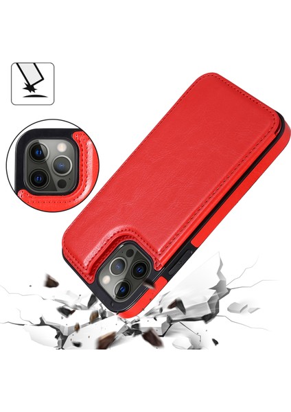 Apple iPhone 12 Pro Max (6,7 Inç) ile Uyumlu Çoklu Kart Yuvası Arkadan Çevirmeli Koruyucu Kickstand Kılıf (Yurt Dışından) indirimleri