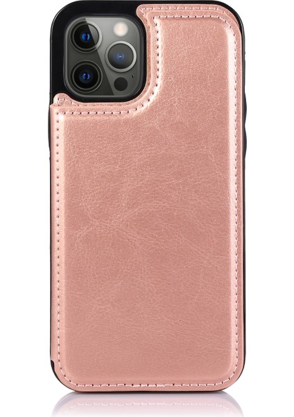 Apple iPhone 12 Pro Max (6,7 Inç) ile Uyumlu Çoklu Kart Yuvası Arkadan Çevirmeli Koruyucu Kickstand Kılıf (Yurt Dışından)