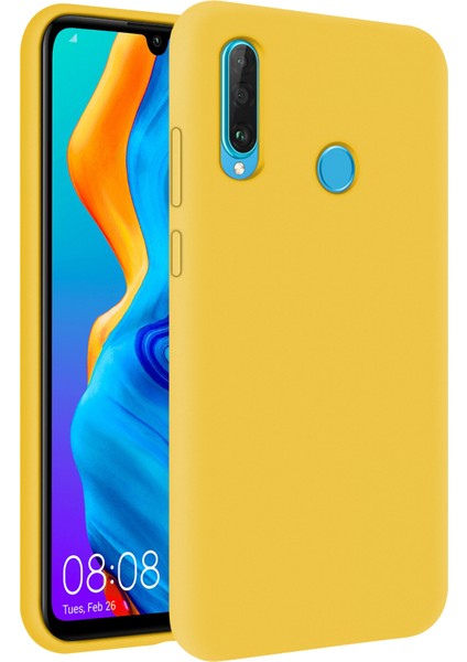 Huawei Y6P Ince Mat Silikon Kılıf Sarı
