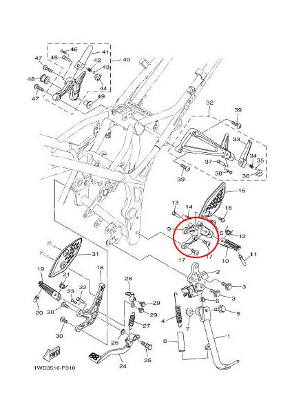 R25 Sol Sürücü Basamak Braketi 1WDF744200