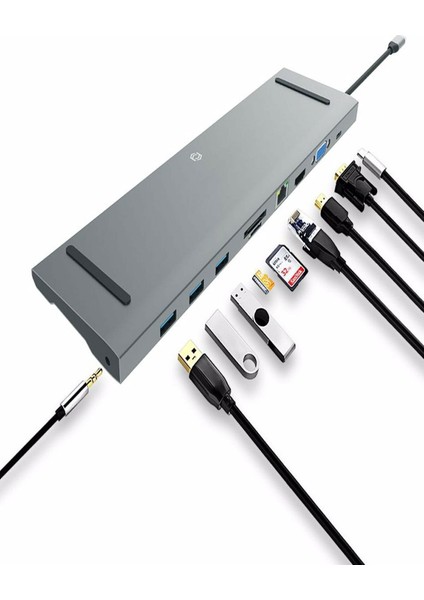 FA-7720TC USB Type-C™ Hub Hdmı + VGA + 3 x USB 3.0 + Sd/tf + RJ45 + Pd Şarj FA-7720TC