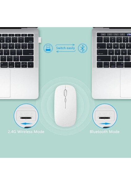 1600 Dpı Şarj Edilebilir 2.4 Ghz Çift Modlu Bluetooth Kablosuz Mouse - Model AL2675 fırsatları