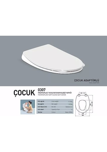 Çocuk Klozet Kapağı (Sadece Çocuk Klozetlerine)