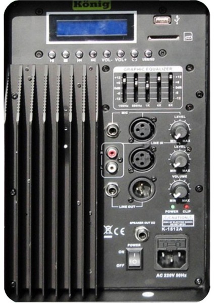 K-1415A 15 Inc 400W Usb,Sd Aktif Kabin
