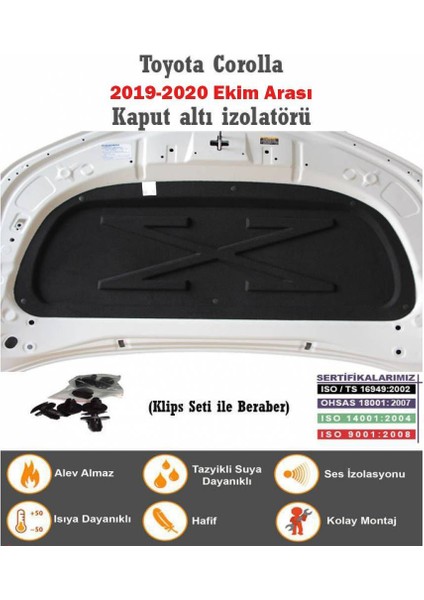 Toyota Corolla Sedan Kaput İzolatörü (2019 -2020 Ekim Arası) fırsatları