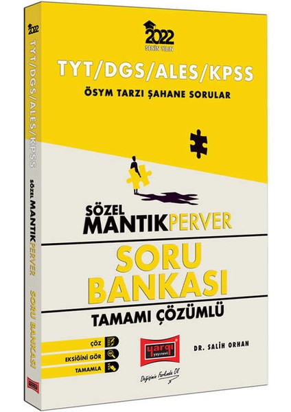 2022 TYT DGS ALES KPSS Sözel Mantıkperver Tamamı Çözümlü Soru Bankası - Dr. Salih Orhan