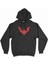 Cix Kırmızı Batman Logolu Siyah Kapşonlu Sweatshirt Hoodie 1