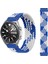 Samsung Galaxy Watch3 İçin Iki Renkli Naylon Kordonlu Saat 45 mm 145 mm Mavi - Beyaz (Yurt Dışından) 1