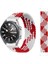 Gzplz Samsung Galaxy Watch3 İçin Iki Renkli Naylon Kordonlu Saat 41 mm BOYUT155 mm Kırmızı - Beyaz (Yurt Dışından) 1