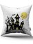 Turuncu Halloween Balkabağı Desenli Dijital Baskılı Kırlent Kılıfı CGH747 1