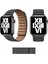Apple Watch Uyumlu 7 41 mm Manyetik Baklalı Model Deri Kayış Kordon 2