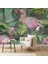 Flamingo ve Bitki Desenli 3D Duvar Kağıdı 3