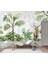 3D Geyik ve Ağaç Desenli Tropikal Duvar Kağıdı 5