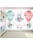 Tavşanları Taşıyan Uçan Balon Desenli 3D Duvar Kağıdı 5