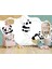 Sarmaşıklara Tutunan Panda Desenli 3D Duvar Kağıdı 3