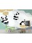Sarmaşıklara Tutunan Panda Desenli 3D Duvar Kağıdı 4