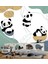 Sarmaşıklara Tutunan Panda Desenli 3D Duvar Kağıdı 5