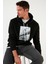 Slim Fit Baskılı Kapüşonlu Kanguru Cepli Sweat Erkek Sweat 568R702 1