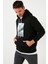 Slim Fit Baskılı Kapüşonlu Kanguru Cepli Sweat Erkek Sweat 568R702 2