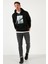 Slim Fit Baskılı Kapüşonlu Kanguru Cepli Sweat Erkek Sweat 568R702 5