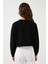 Baskılı Bisiklet Yaka Pamuklu Crop Sweat Kadın Sweat 601MS1342 5