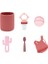 6'lı Set Bardak Bordo, Püre Pembe, Tabak Pembe, Kaktüs Pembe, Kaşık Bordo, Önlük Bordo 1