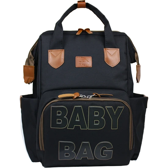 Stylo Monaco Baby Bag Anne Bebek Bakım Sırt Çantası-Siyah Baskı