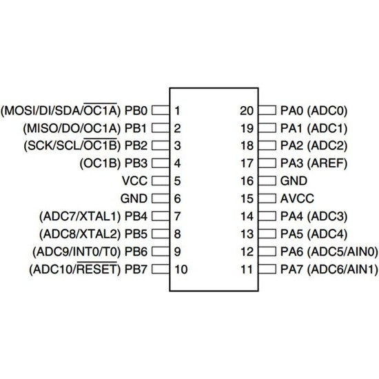 Komponentci ATTINY26L-8PU 8-Bit 8mhz Mikrodenetleyici Fiyatı