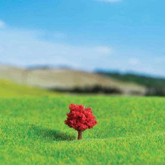 Eshel Kırmızı Renkli Bodur Ağaç 2,5 cm 6 Adet