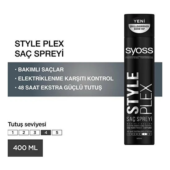 Syoss Style Plex Kabarma Önleyici Saç Spreyi Extra Güçlü 4