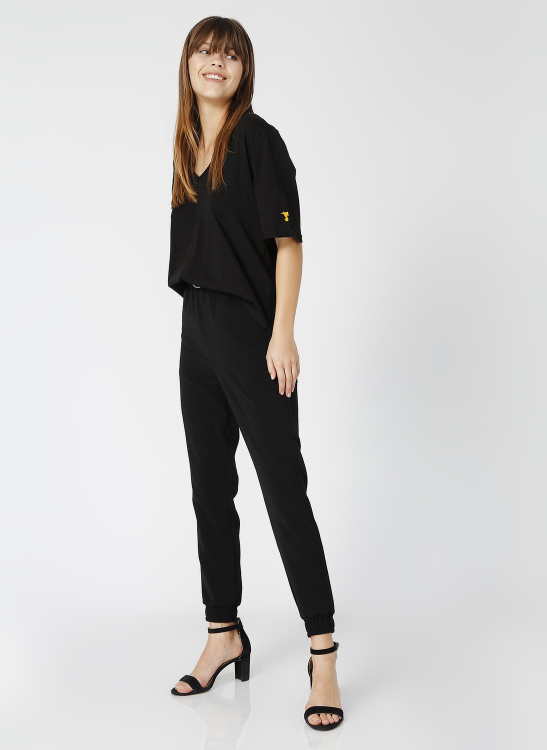 Fabrika Beyaz Kadın V Yaka Oversize T-Shirt TALITA