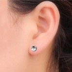 Takıconcept 4mm Mıknatıslı Küpe Ince Beyaz Zirkon Taşlı 1 Çift Burun Kulak Dudak Hızma Manyetik Çelik