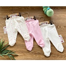 3'lü Penye Bebek Pijama Takım Puan Pembe Kahverengi