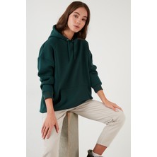 Lela Regular Fit Pamuklu Kapüşonlu Yaka Şardonlu Kışlık Sweat Bayan SWEAT 5863854