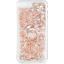 Dlrcase Apple iPhone 8 Plus Kılıf Milce Sulu Yüzüklü Silikon Arka Kapak Gold