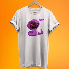 Remonz Pokemon Arbok Baskılı %100 Pamuk Oversize T-Shirt Büyük Beden Tişört