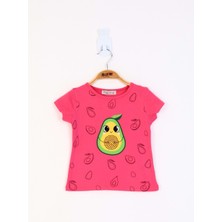 Toontoy Kids Toontoy Kız Çocuk Avokado Baskılı Tişört